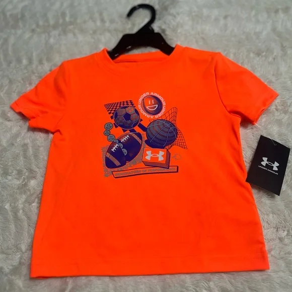NWT Under Armour Boys Orange Graphic T-Shirt & Blue Shorts Set | Size 2T - Picture 6 of 6